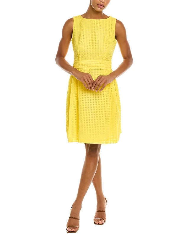 Anne Klein Seer Check A-Line Dress