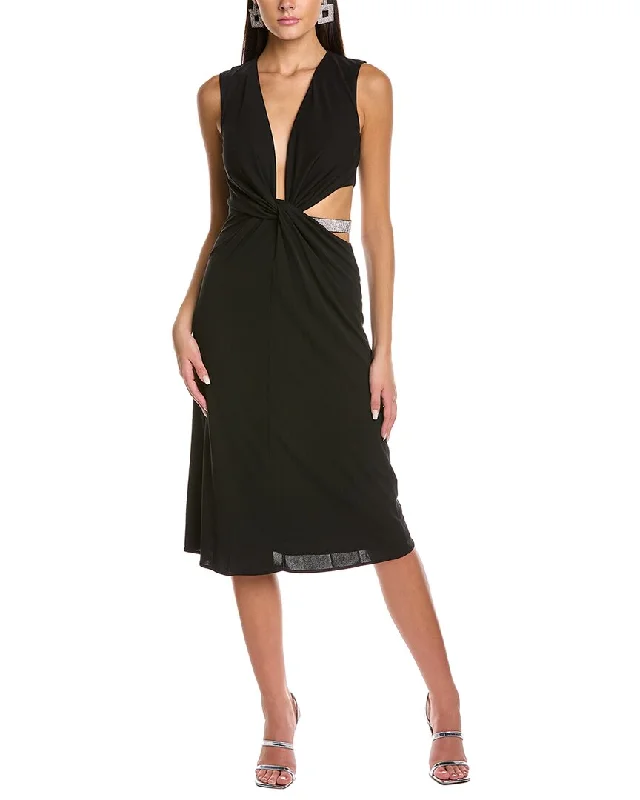 Halston Selena Jersey Crystal Cocktail Dress