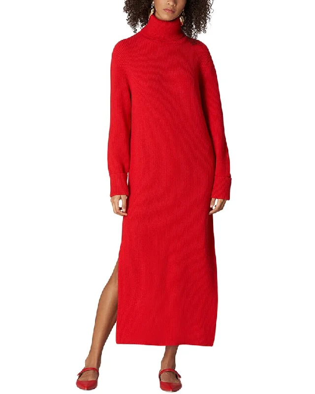 Carolina Herrera Rib Knit Turtleneck Cashmere Dress