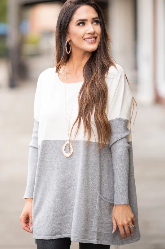 The Best Of Me Heather Gray Colorblock Tunic