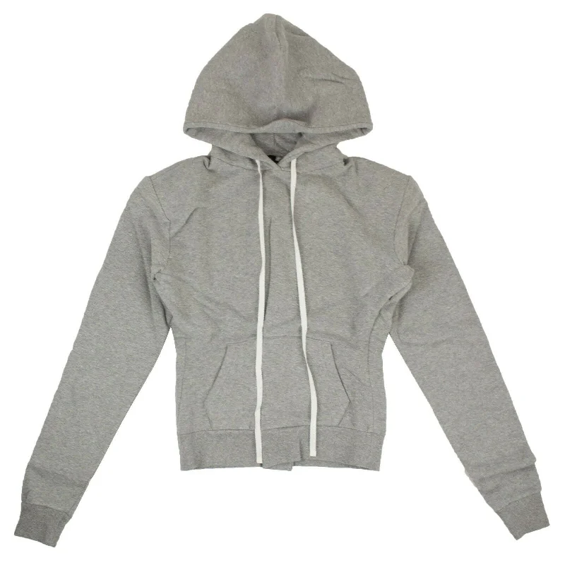 Gray Long Drawstring Hoodie