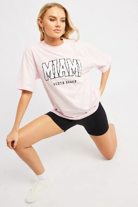 Pink Graphic Tee Short Sleeve