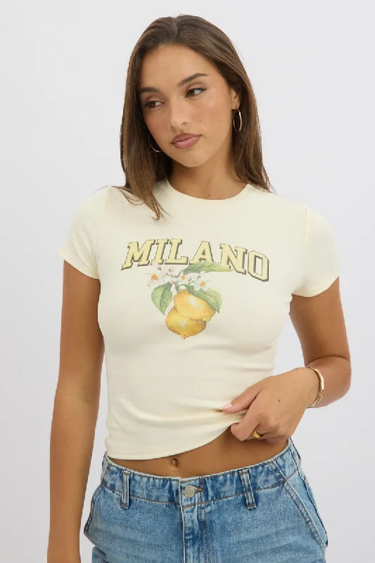 Yellow Graphic Tee Short Sleeve