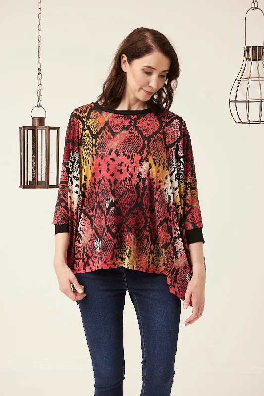 Saloos One Size Snake Skin Print Top