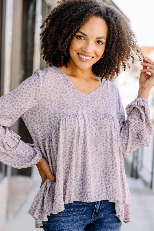 It's Your Turn Mauve Pink Leopard Print Top