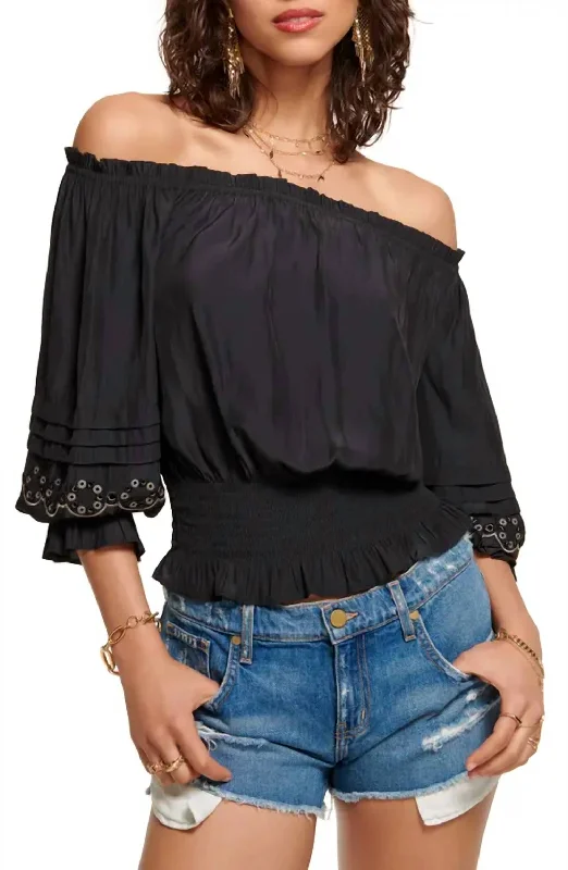 Clara Off-The-Shoulder Top In Black