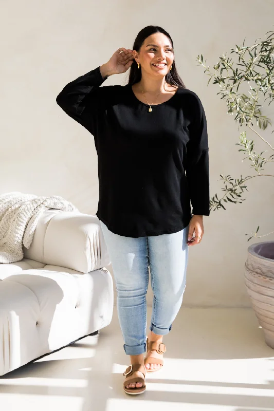 Long Sleeve Destiny Lounge Top | Black | FINAL SALE