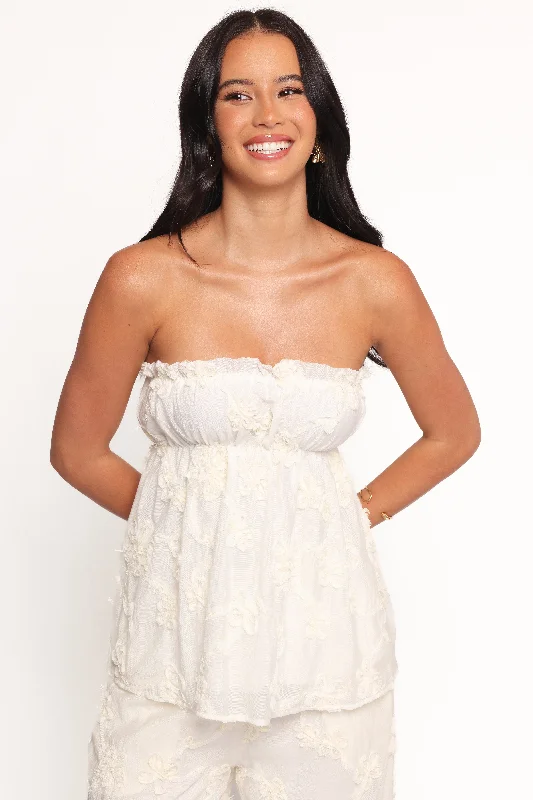 Robin Strapless Top - White