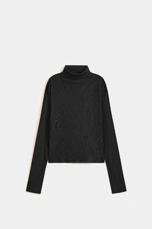 Basic Cropped High Neck