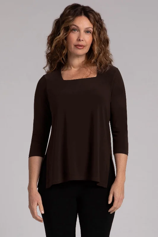 Square Neck Top | Chocolate