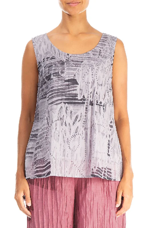 Sleeveless Greige Serenity Cotton Top