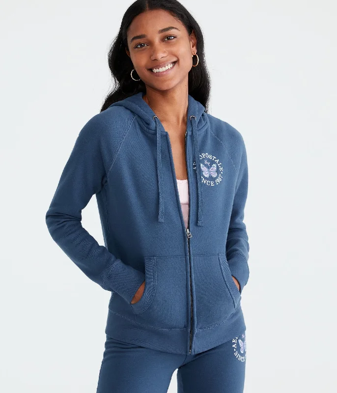 Aeropostale Butterfly Full-Zip Hoodie