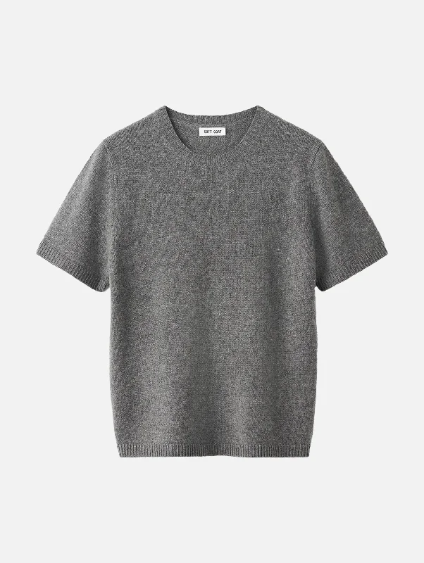 Chunky Cashmere T-Shirt in Grey