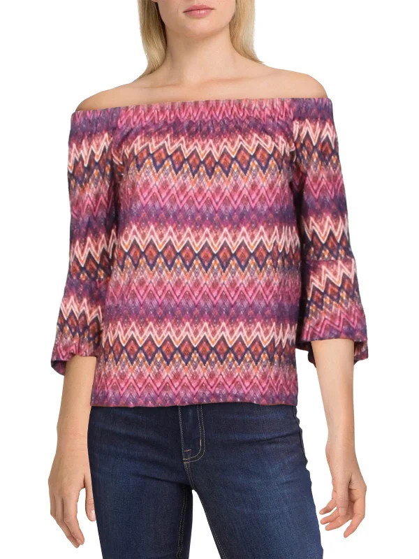 Healdsburg Womens Printed Off-The-Shoulder Top