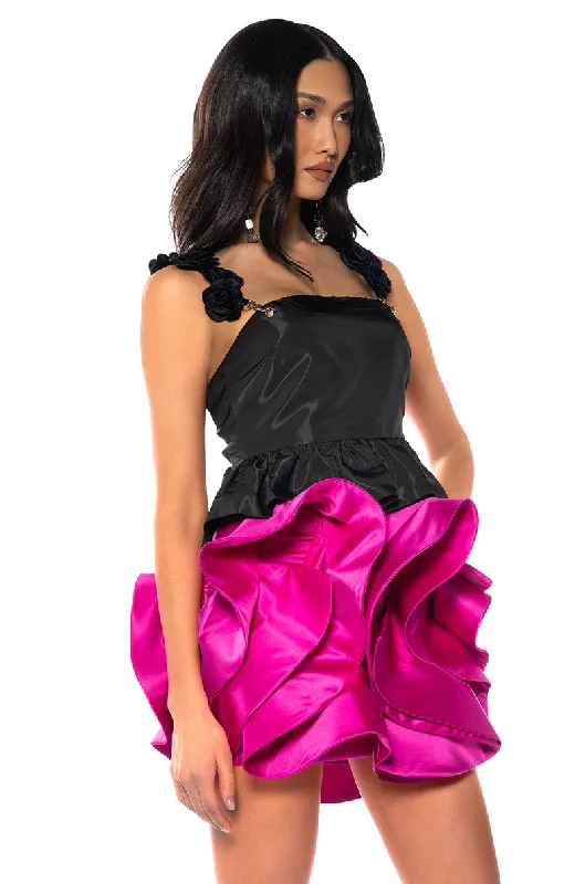 DARK ROSE SLEEVELESS PEPLUM BLOUSE