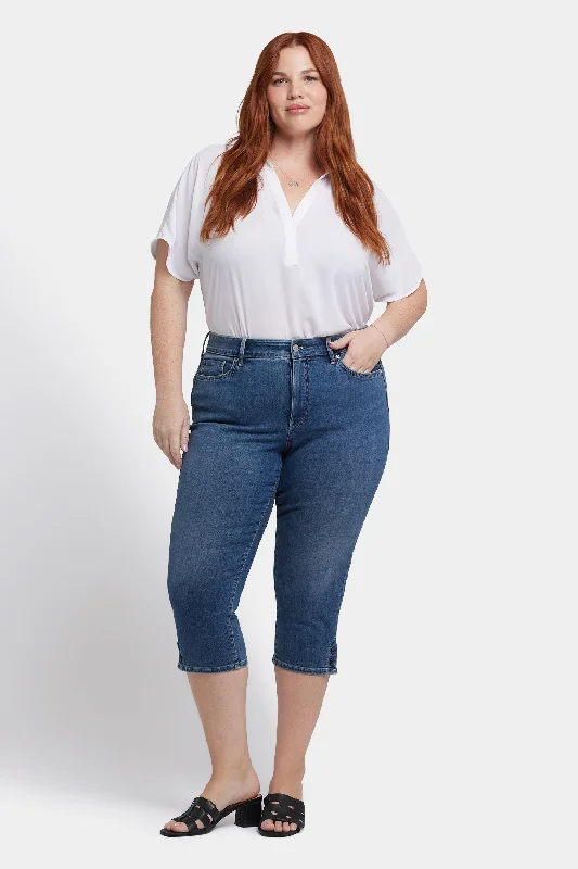 Marilyn Straight Crop Jeans In Plus Size - Valencia Surf