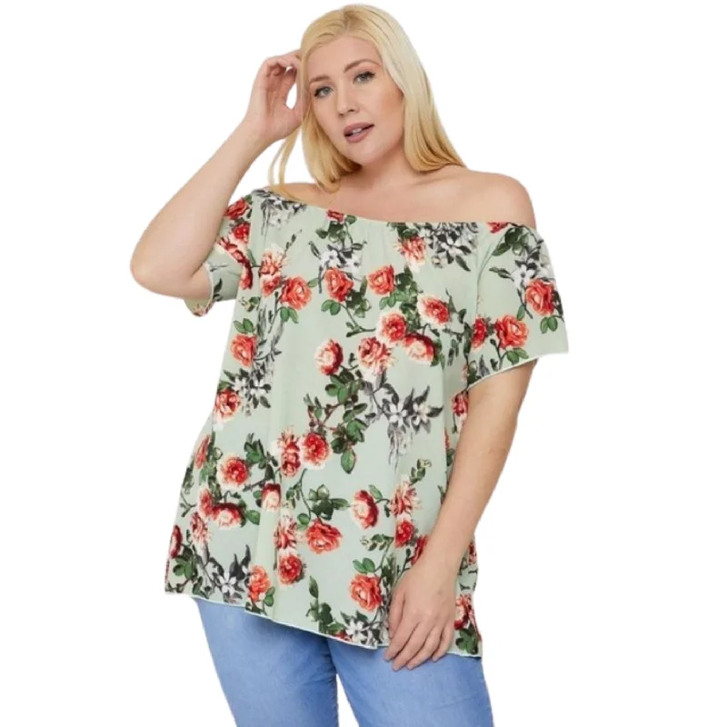 Floral Print Off The Shoulder Top