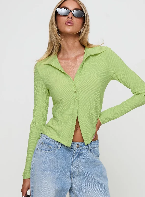 Echoes Long Sleeve Top Green