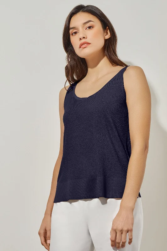 V-Neck Tank - Side-Slit Soft Knit