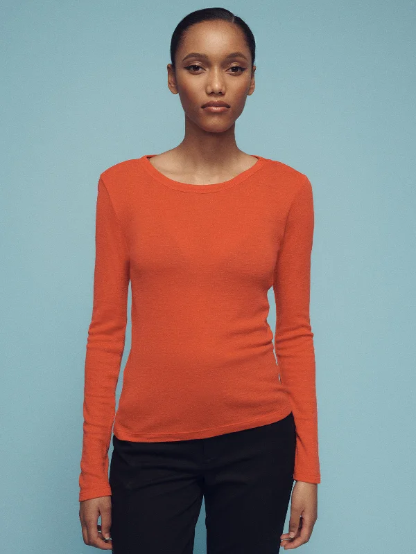 Long Sleeve Wool Perfect Tee Ski Orange