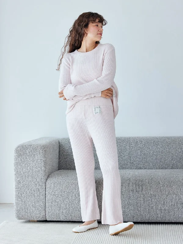 Hot Smoothie High-Waisted Ribbed Knit Lounge Pants