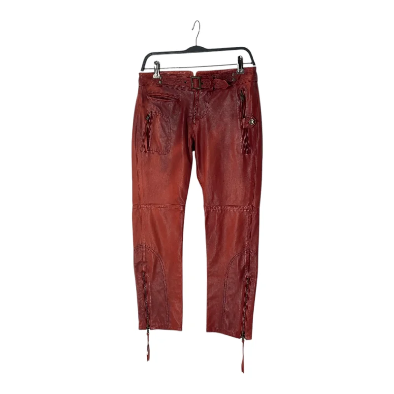 PATRIZIA PEPE/Bottoms/40/Leather/RED/BIKER PANTS W/ BELT