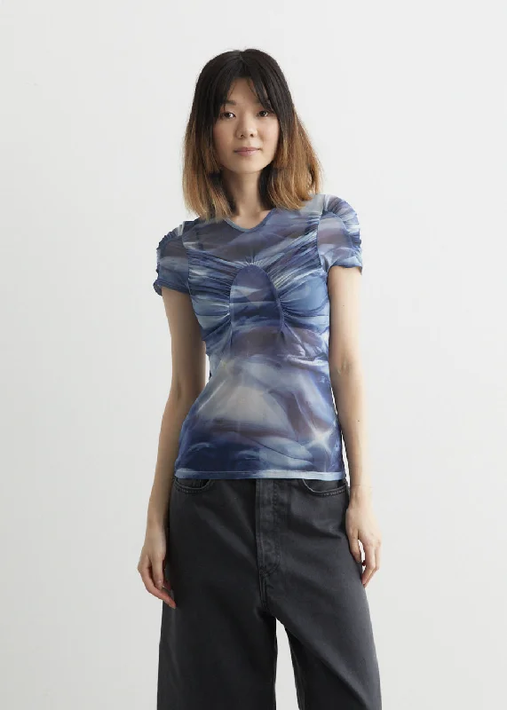 Arc Mesh Short Sleeve Top