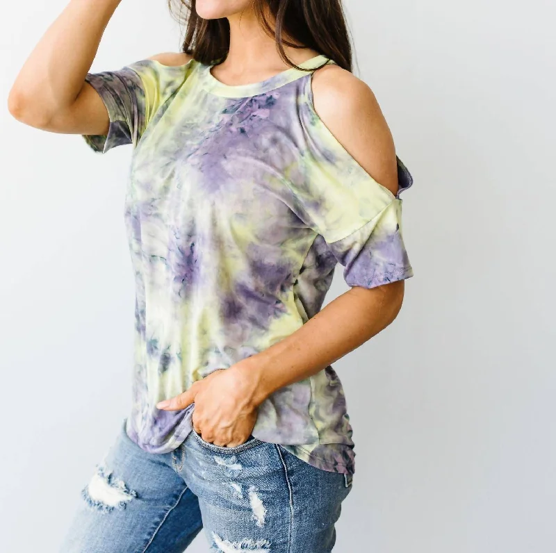 Cure The Common Cold Shoulder Top In Tie Dye