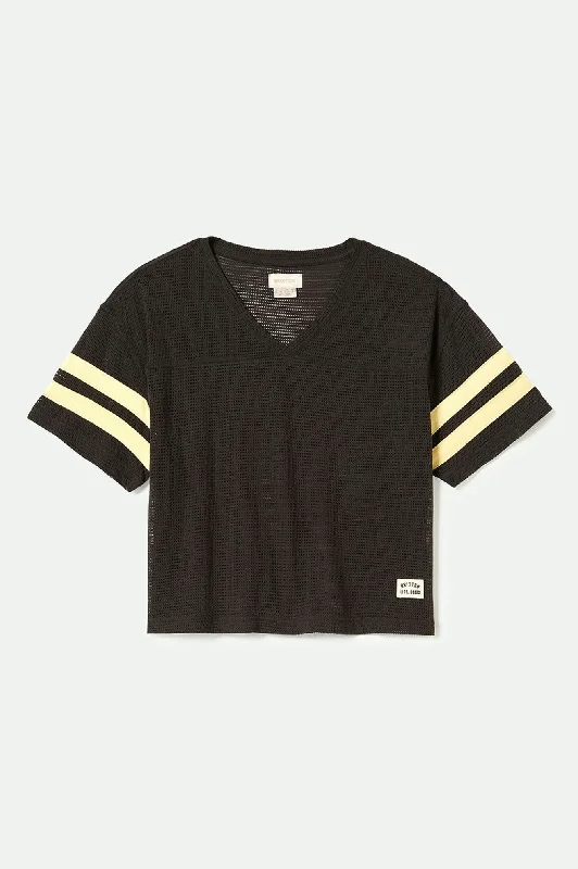 Varsity Football Mesh T-Shirt - Washed Black