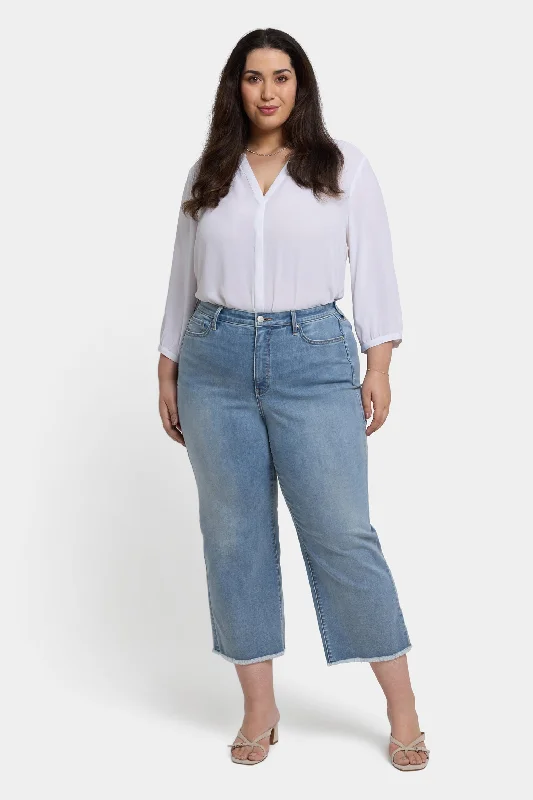 Coco Relaxed Wide Leg Crop Jeans In Plus Size - Santiago Sea