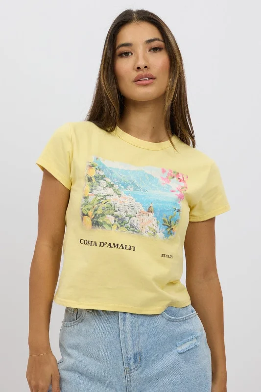 Yellow Graphic Tee Short Sleeve