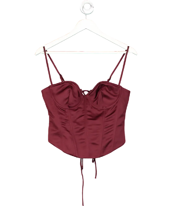 White Fox Red Let It Go Strapless Bustier Wine UK L