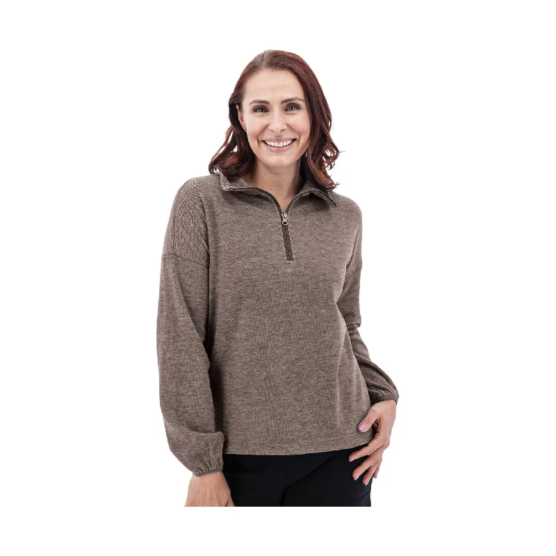 Aventura Women's McKenna Quarter Zip Fleece Pullover - Black Coffee - ONLINE STORE CREDIT/EXCHANGE ONLY