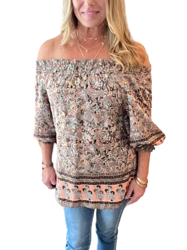 Off The Shoulder Top In Multi