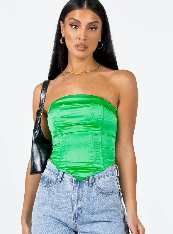 Daris Strapless Top Green