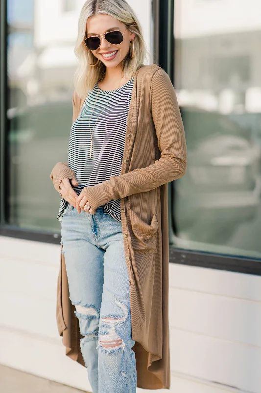 Know You Well Camel Brown Duster Cardigan