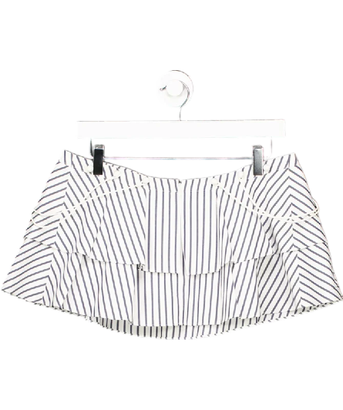 Prose & Poetry White Blue Striped Skirt UK S