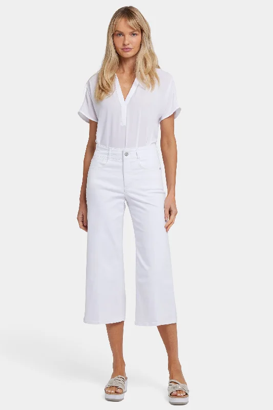 Brigitte Wide Leg Capri Jeans - Optic White