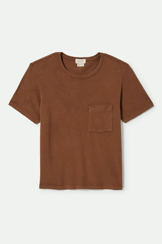 Carefree Organic Garment Dye Perfect T-Shirt - Pinecone Brown