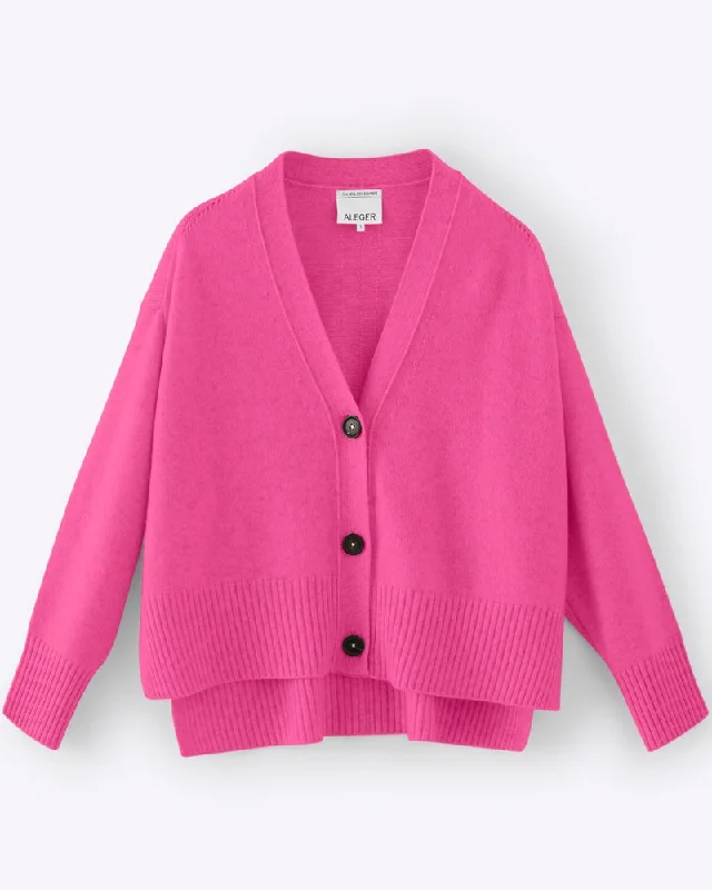 Aleger N.99 Cashmere Blend Oversized Cardigan - Pink Flash