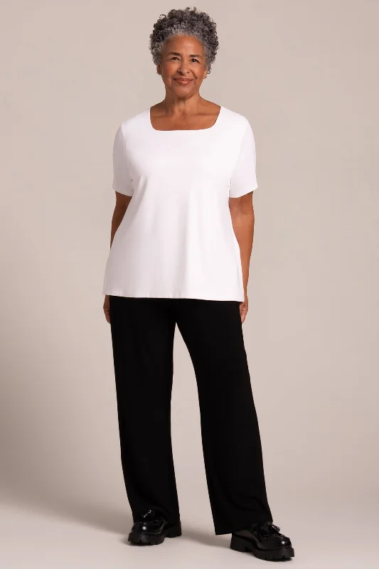 Soft Square Neck Top | White