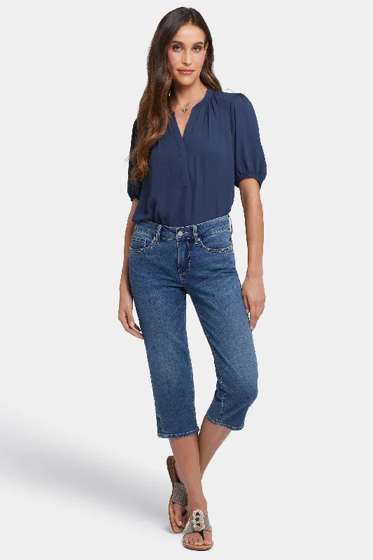 Marilyn Straight Crop Jeans In Petite - Valencia Surf