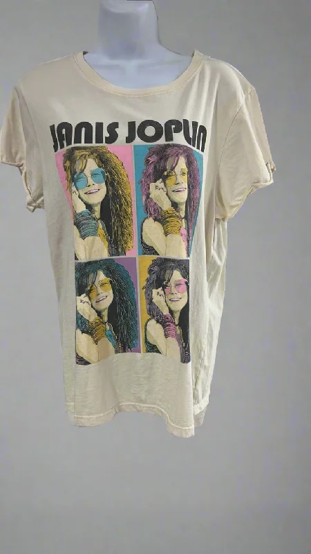 "KC" Cream "JANIS JOPLIN" Graphic Tee: Medium