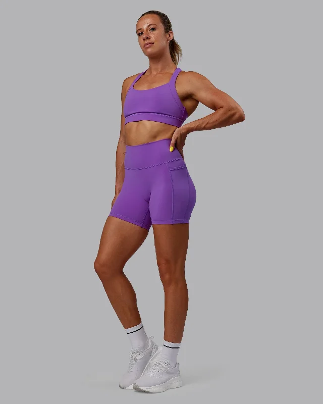 Fusion Mid Shorts with Pockets - Purple Swirl