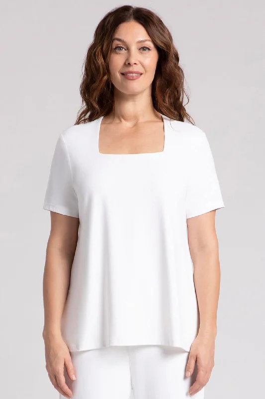 Square Neck Top | White