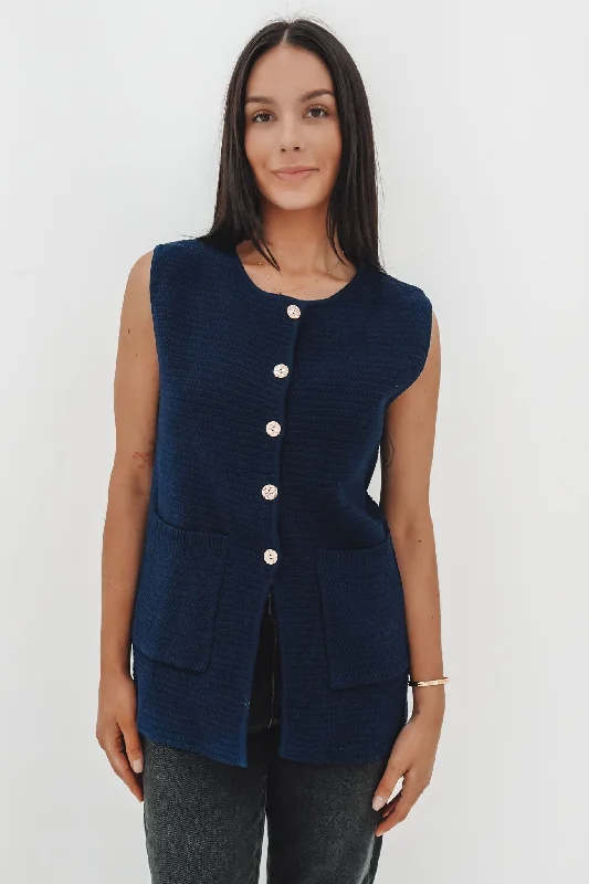 Kiele Knit Vest Navy