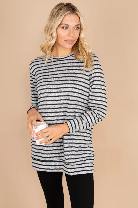 Reason For Happiness Black Striped Tunic