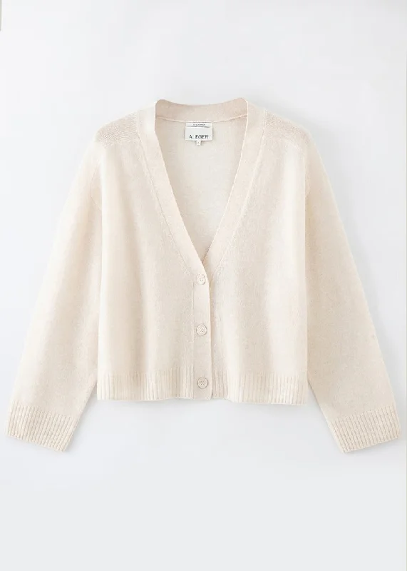 Aleger N.275 Cashmere Featherweight Cardigan - Pearl Shell