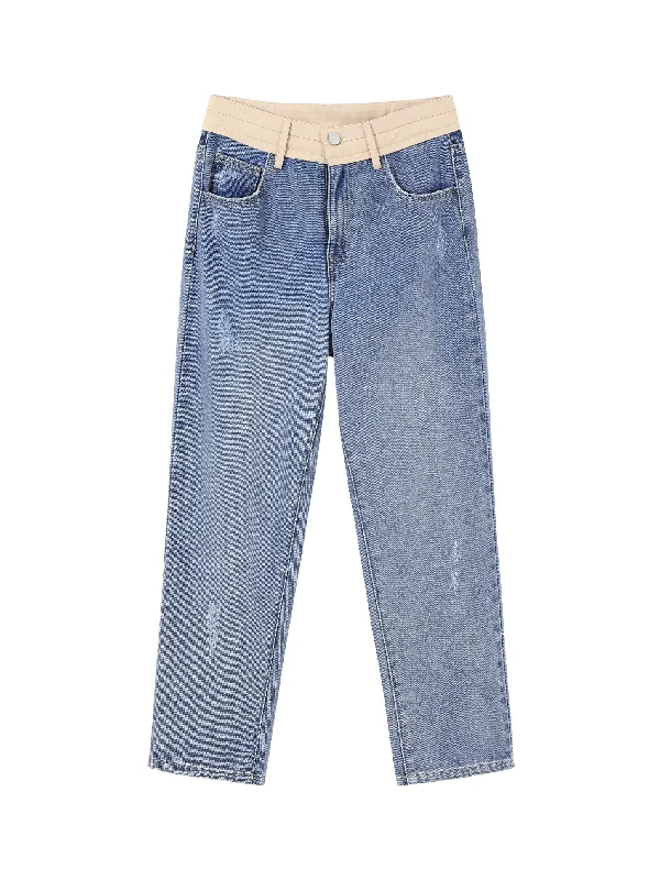 Contrast Relaxed Jeans