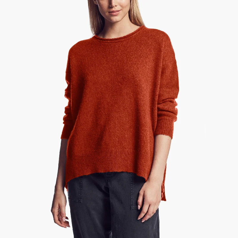 Lightweight Textured Cashmere Crew - Harvest